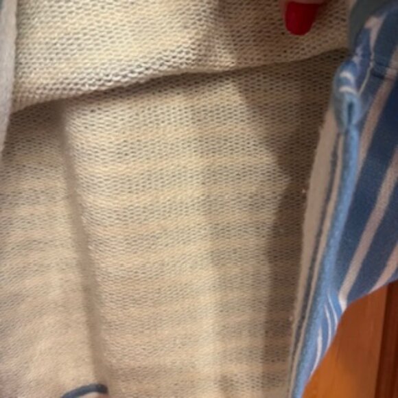 JCrew Crewneck Sweatshirt--Blue and White striped  Size XXS - Picture 5 of 6